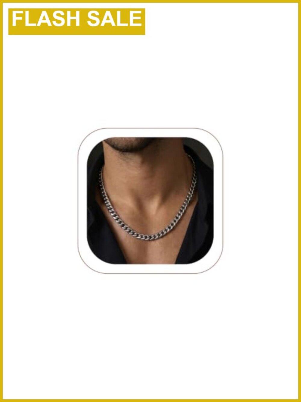 Stainless Steel Cuban Link Chain Necklace Men Hip Hop Miami Lobster Clasp